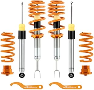 Коиловеры для Audi A4 2000-2009, регулируемая высота, комплект из 4 пружин и амортизаторов Maxpeedingrods