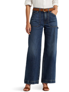 Укороченные джинсы с высокой посадкой цвета Atlas Wash Ralph Lauren
