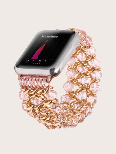 Ремешок часов совместимый с Apple Watch с бусинами с цепочкой SHEIN