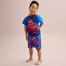 Мальчики 6–12 лет. Marvel Spider-Man &#34;Web Out&#34; Пижамный комплект из топа с короткими рукавами и шорт Licensed Character