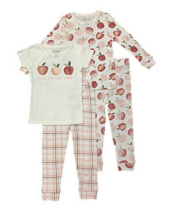Обтягивающие пижамы для маленьких девочек, комплект из 4 предметов Chickpea