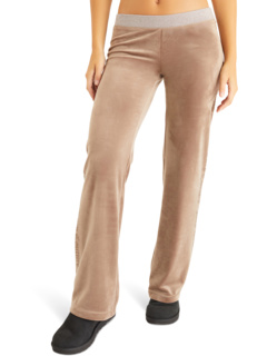 Велюровые брюки с ребристой талией и шнурком Juicy Couture