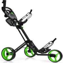 Folding 3 Wheels Golf Push Cart with Brake Scoreboard Adjustable Handle Slickblue