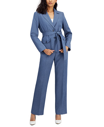Женская куртка сафари с поясом и брюки Кейт, обычные и миниатюрные размеры Le Suit
