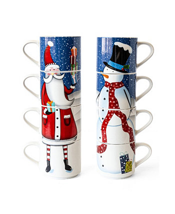 Штабелируемые кружки «Снеговик и Дед Мороз», набор из 4 шт. Over&back