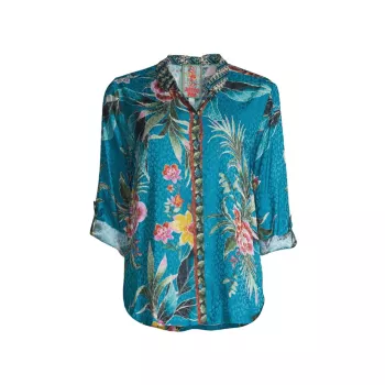 Рубашка на пуговицах с цветочным принтом Lagoon Belinda Johnny Was