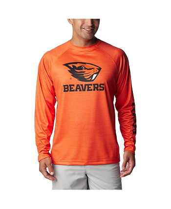 Мужская оранжевая футболка Oregon State Beavers PFG Terminal Tackle Omni-Shade реглан с длинным рукавом Columbia