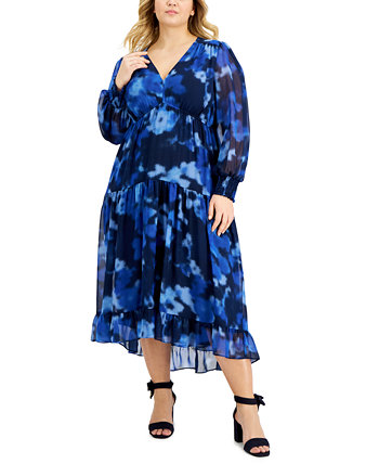 Plus Size Ruffle-Hem Midi Dress Taylor