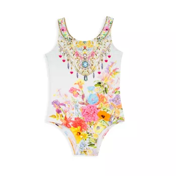 Baby Girl's Chain Print One-Piece Swimsuit Camilla
