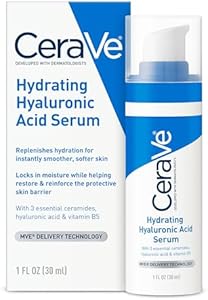 Cerave Hyaluronic Acid Serum for Face with Vitamin B5 and Ceramides | Hydrating Face Serum for Dry Skin | Fragrance Free | 1 Ounce CeraVe