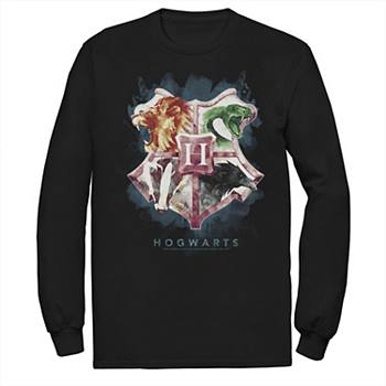 Мужская Футболка Harry Potter Hogwarts Watercolor Wash Crest Harry Potter