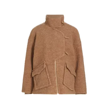Dropped-Shoulder Wool Boucle Jacket GANNI