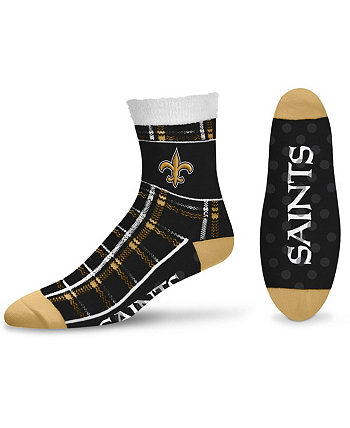 Женские носки до щиколотки в клетку New Orleans Saints в клетку For Bare Feet