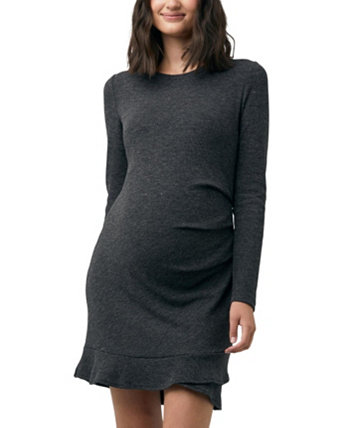 Evie Frill Hem Dress Charcoal Ripe Maternity