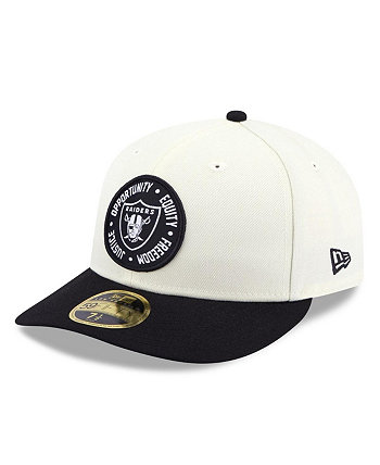 Мужская кремовая, черная кепка Las Vegas Raiders 2022 Inspire Change 59FIFTY с низким профилем приталенного кроя New Era