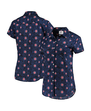 Женская рубашка Royal Chicago Cubs с цветочным принтом на пуговицах FOCO