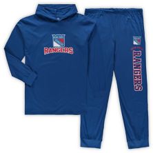 Мужской спортивный костюм Concepts Blue New York Rangers Big & Tall Pullover Hoodie & Joggers Sleep Set Unbranded