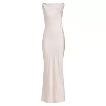 Pierre Silk Satin Cowl Back Gown The Bar