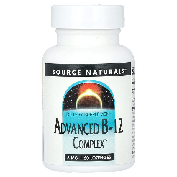 Advanced B-12 Complex, 5 мг, 60 таблеток - Source Naturals Source Naturals