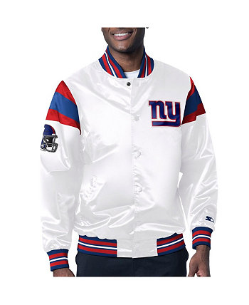 Men's White New York Giants Satin Full-Snap Varsity Jacket Starter