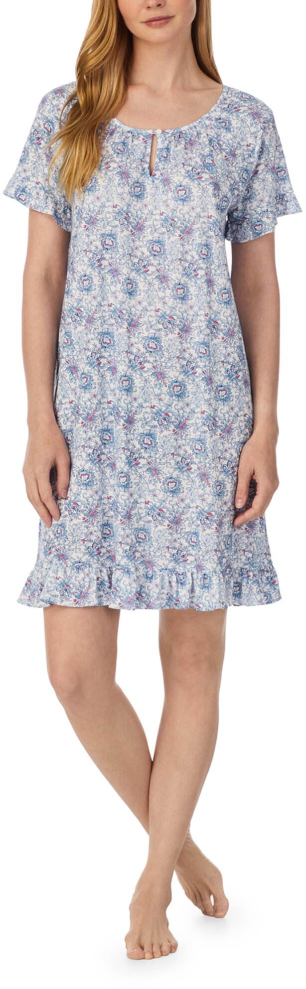 Короткое платье с рюшами на рукавах Ralph Lauren
