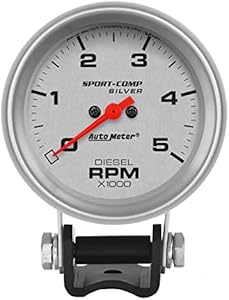 Auto Meter 3788 Sport-Comp Silver Mini Tachometer 2.625 in. Auto Meter