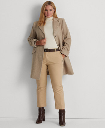 Женское длинное пальто больших размеров с зубчатым воротником LAUREN Ralph Lauren