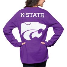 Женская футболка Pressbox Purple Kansas State Wildcats The Big Shirt Футболка оверсайз с длинным рукавом Unbranded
