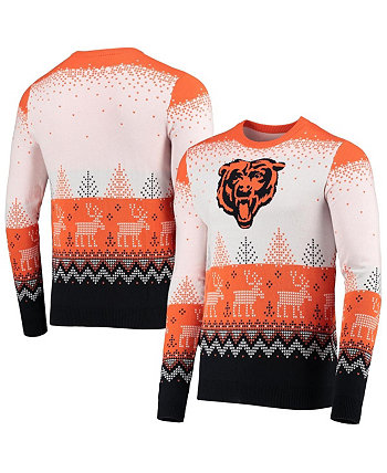 Мужской белый вязаный свитер с большим логотипом Chicago Bears Ugly Pullover Sweater FOCO