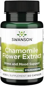 Swanson Chamomile Flower Extract 500 Milligrams Standardized to 1.2% Apigenin 6 mg per Capsule 60 Capsules Swanson