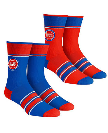 Молодежные носки для мальчиков и девочек, набор из 2 носков Team Crew с несколькими полосками Detroit Pistons Rock 'Em