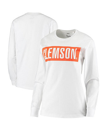 Women's White Clemson Tigers Big Block Whiteout Long Sleeve T-shirt Pressbox