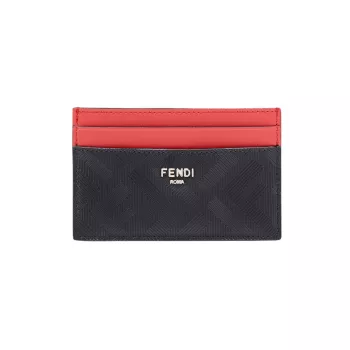 Кожаный картхолдер с логотипом FENDI