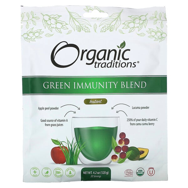 Зеленая смесь для иммунитета, 4,2 унции (120 г) Organic Traditions