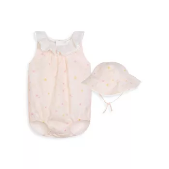 Двухкомпонентный комбинезон с пузырьками и принтом звезд для маленьких девочек и amp; Комплект шляп Chloe