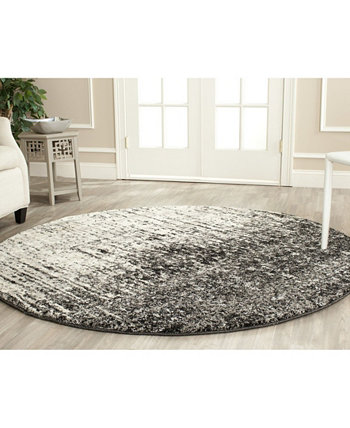 Ретро RET2770 Черно-серый круглый коврик размером 4 x 4 дюйма Safavieh