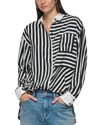 Женская полосатая блуза на пуговицах Karl Lagerfeld Paris