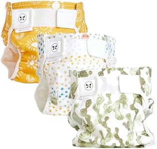 Honest Hybrid Cloth Diaper Covers with Pocket-Sling, Large (22-40 lbs), Stops Nighttime Leaks, Use with Boosties Disposable Diaper Pad or Reusable Insert, 3 Pack of Cotton Muslin Covers Amazing Baby