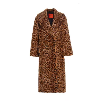 Jetz Cheetah Print Faux Fur Coat Simon Miller