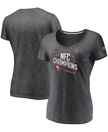 Женская темно-синяя футболка San Francisco 49Ers 2019 NFC Champions Trophy, футболка для раздевалки с v-образным вырезом NFL Pro Line by Fanatics Branded