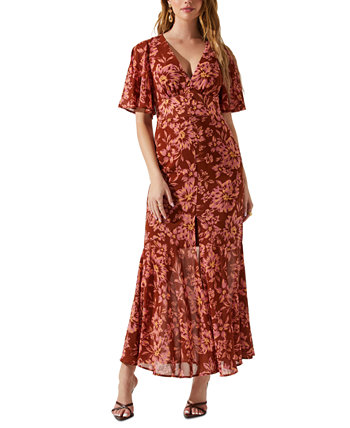 Женское платье Kenzie с цветочным принтом и развевающимися рукавами ASTR