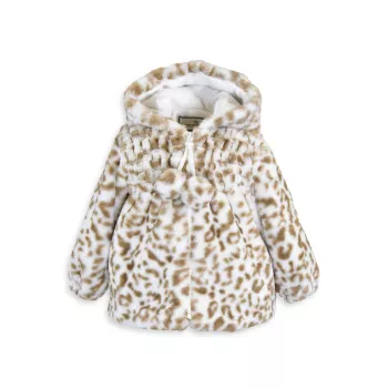 Baby Girl's &amp; Присборенная куртка Little Girl с принтом гепарда WIDGEON