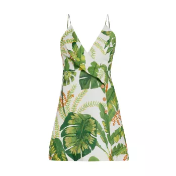 Мини-платье с рюшами в стиле тропического леса Farm Rio