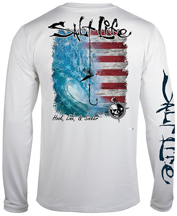 Men's Hook Line Sinker Salute Graphic Long-Sleeve Performance T-Shirt Salt Life