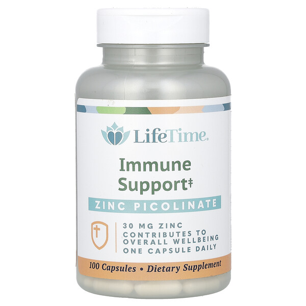 Immune Support, Пиколинат цинка, 30 мг, 100 капсул Lifetime
