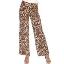 Women's Cheetah Print Wide Leg Palazzo Pants WM Fashion