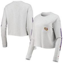 Женская укороченная футболка с длинным рукавом миди из хлопка с веревкой для белья LSU Tigers. League Collegiate Wear