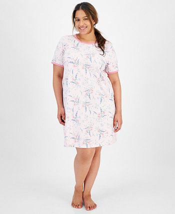 Plus Size Floral Short-Sleeve Sleep Shirt, Created for Macy's Charter Club