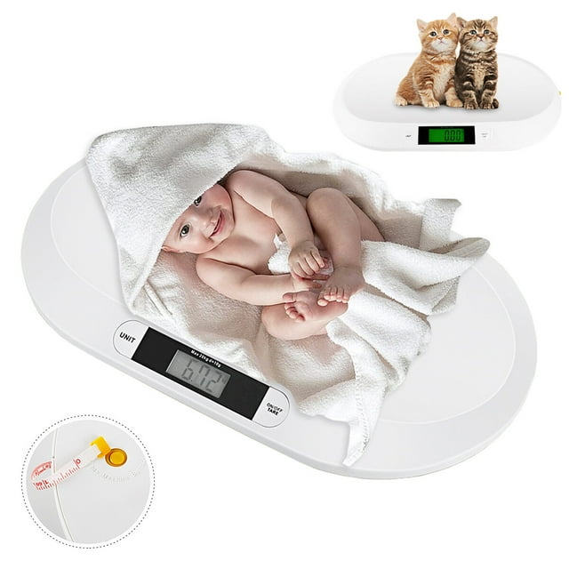 TeamSky Baby Scale/Pet Scale Digital Portable for Infant/Newborn/Puppy/Cat Animals/Kitchen Food/LCD Display with Tape Measure（Pink） TeamSky