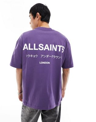 Фиолетовая объемная футболка AllSaints Underground AllSaints